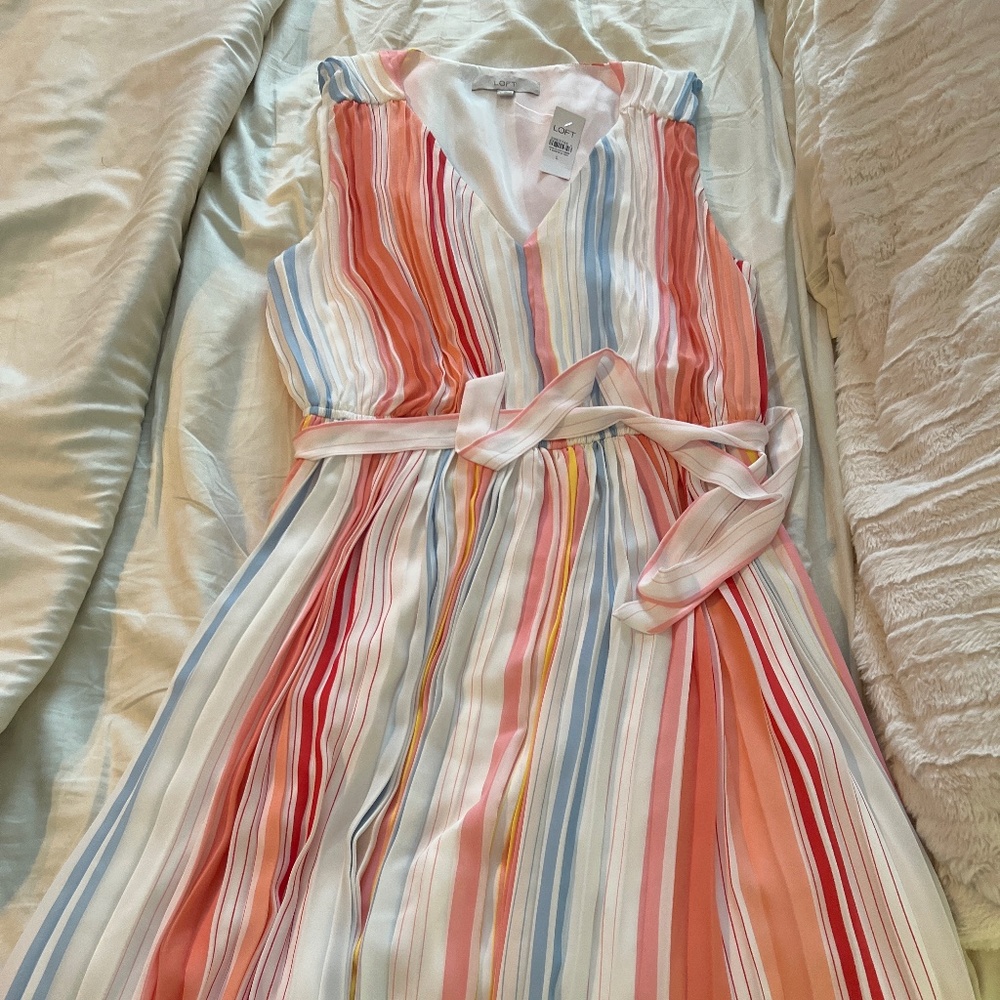 Pleated Loft belted dress